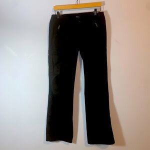 Express black cotton wide straight cargo pants low rise size 6 leg buttons